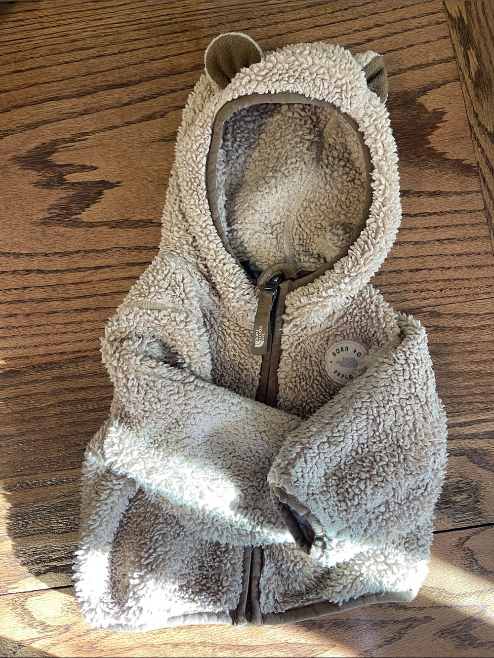 The North Face Kids Teddy Sherpa Hoodie Jacket - Cream